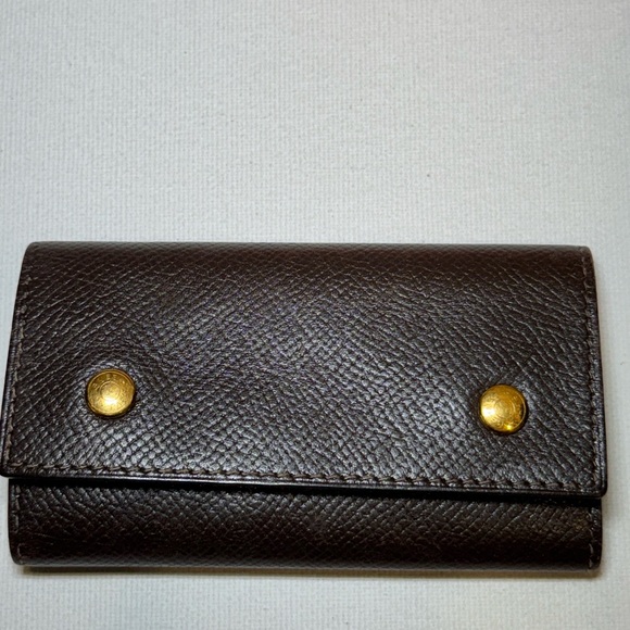 Hermès Black Leather Key Holder with Gold Accents - Picture 7 of 10